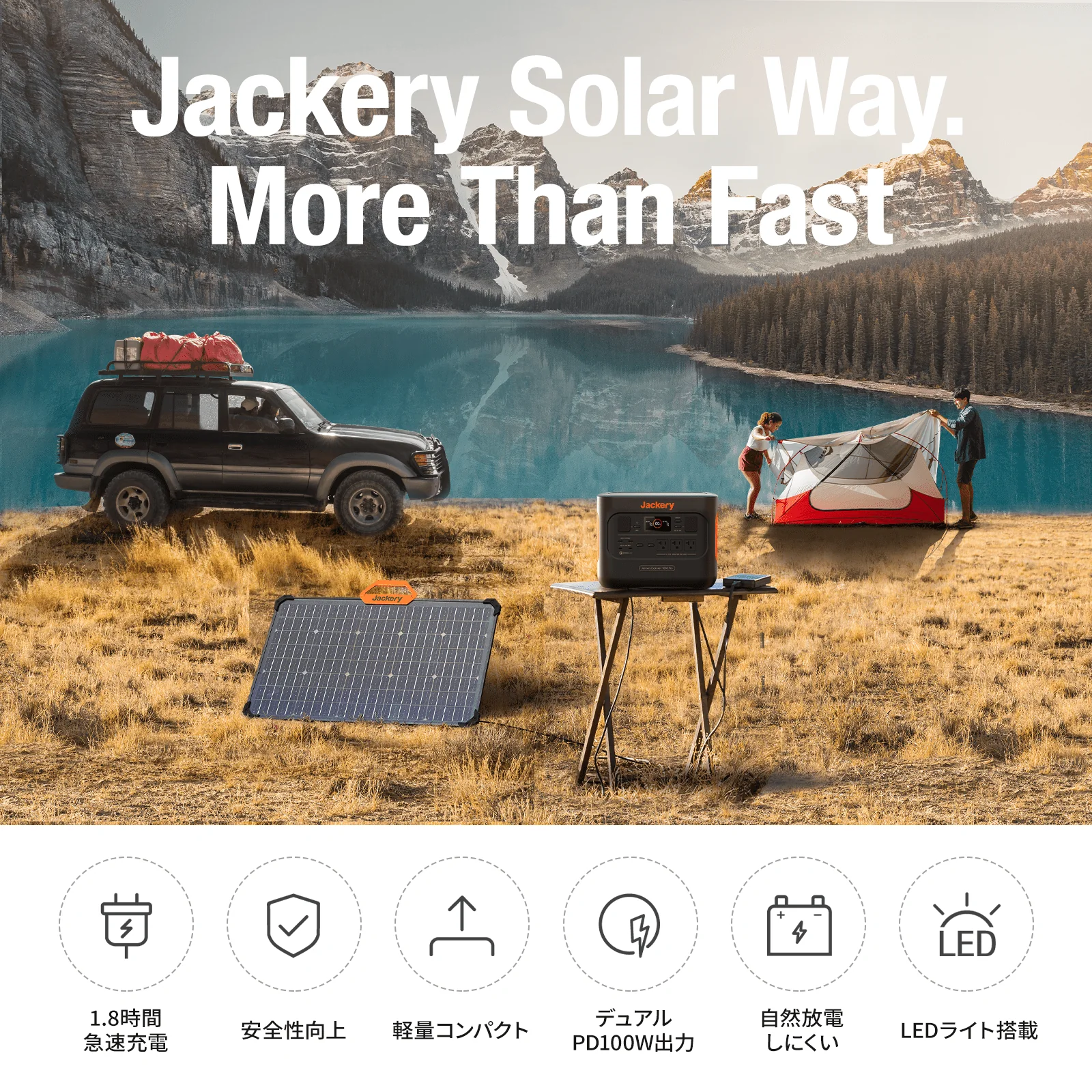 【在庫限り】Jackery Solar Generator 1000 Pro 80W ポータブル電源 ソーラーパネル セット - Image 3