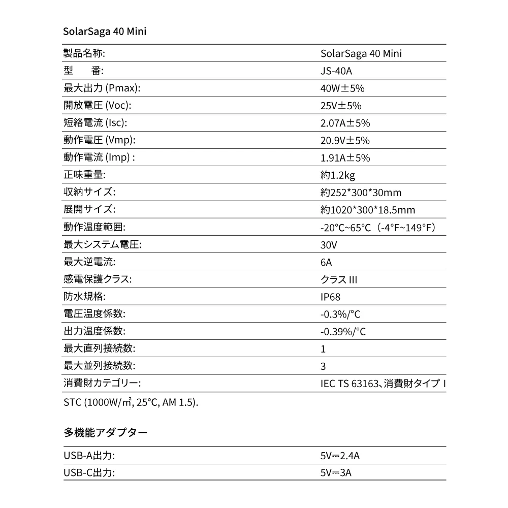 Jackery SolarSaga 40 Mini ソーラーパネル - Image 9
